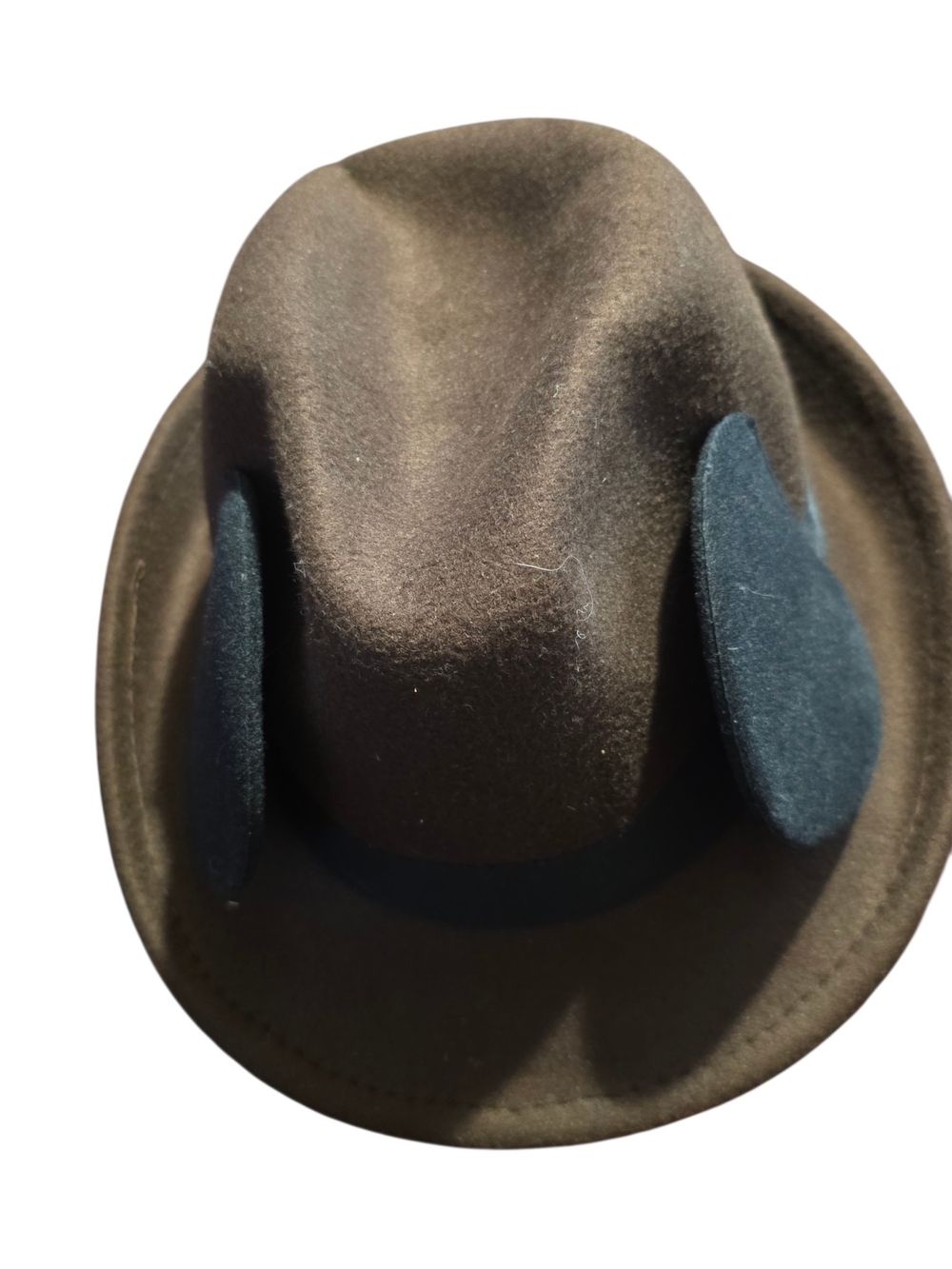 Disney Cruise Line Brown Felt Fedora Mickey Ears Hat Adult One Size